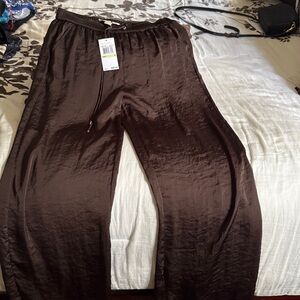 Brown Satin Pants